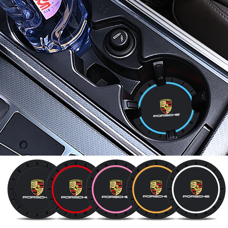 Фото 2 шт. для Porsche Panamera Cayenne Taycan 911 718 Macan Carrera-GT 928 944 968 944 автомобильные подставки, подушечки для слотов для чашек с водой, нескользящий коврик №1