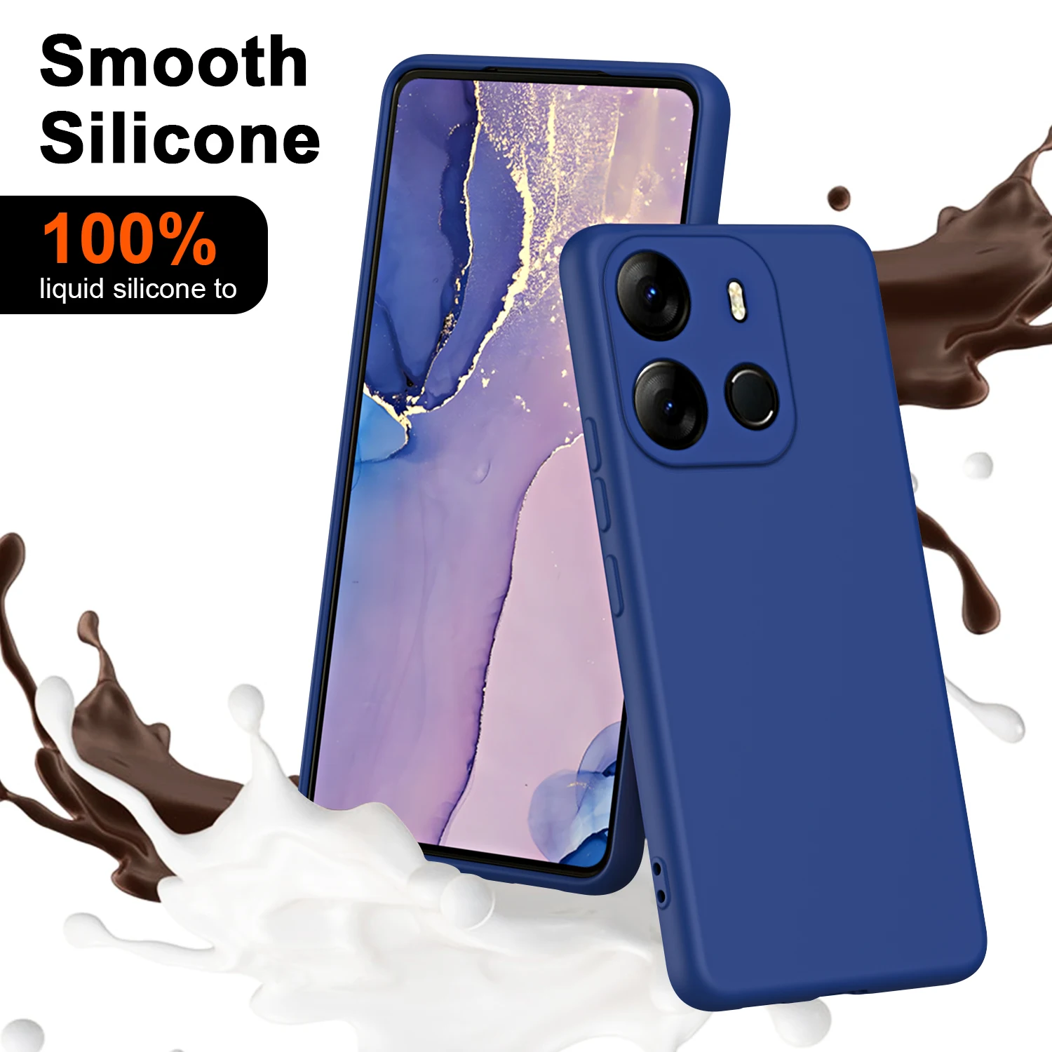 

Liquid Silicone Case For Tecno Spark Go 2023 SparkGo Luxury Built in flannel Soft Armor Shockproof Phone Cover TecnoSparkGo2023