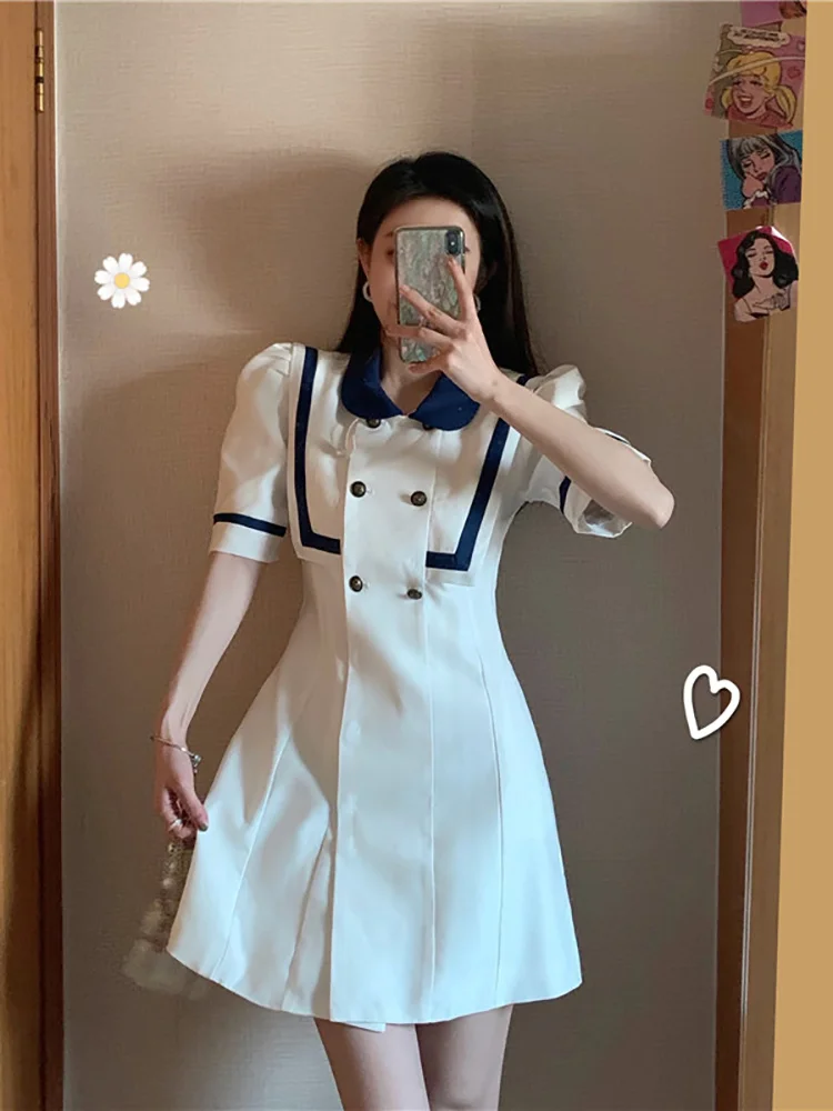 

[Pet powder welfare]Doll-neck dress Spring 2023 new female small figure with waist shows thin temperament, academic style