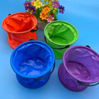 folding small bucket art color painting pen bucket portable outdoor fishing tools children playing in water and sand toys