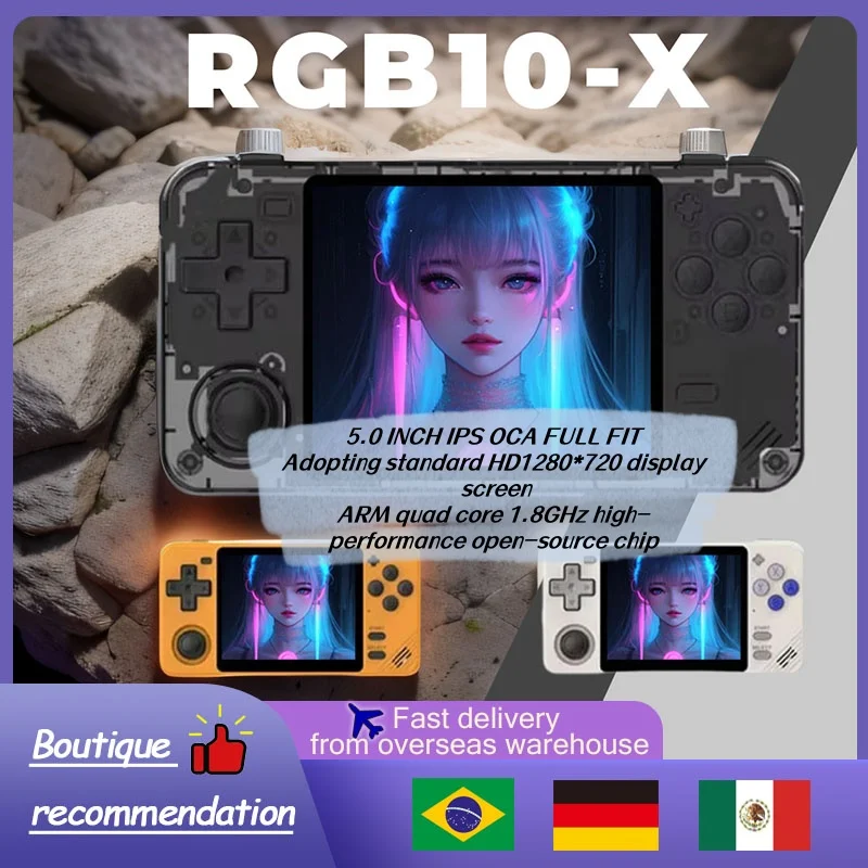 POWKIDDY RGB10X Ретро портативная игровая консоль 4:3 IPS экран RK3326 3 5 дюйма ArkOS Opendinglinux