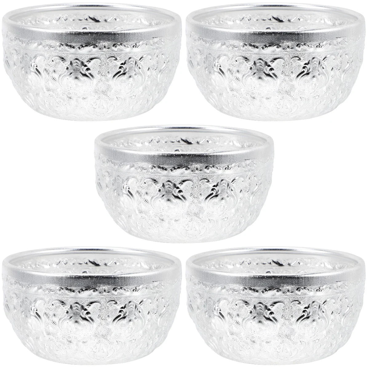 

5x Multi-use Decorative Household Crafting Bowl Household Metal Bowl Serving Bowl for Kitchen