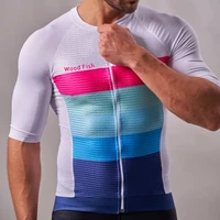 wood fish mens short sleeve cycling jersey maillot cycling road sets mtb bike jersey clothing bib shorts ropa ciclismo hombre