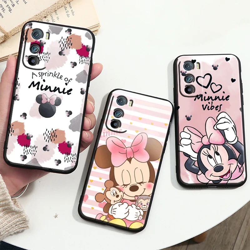 

Pink Cartoon Minnie Disney For Motorola MOTO G9 G8 E7 E7i E6 Power Edge One Fusion Plus Lite Hyper Marco TPU Phone Case