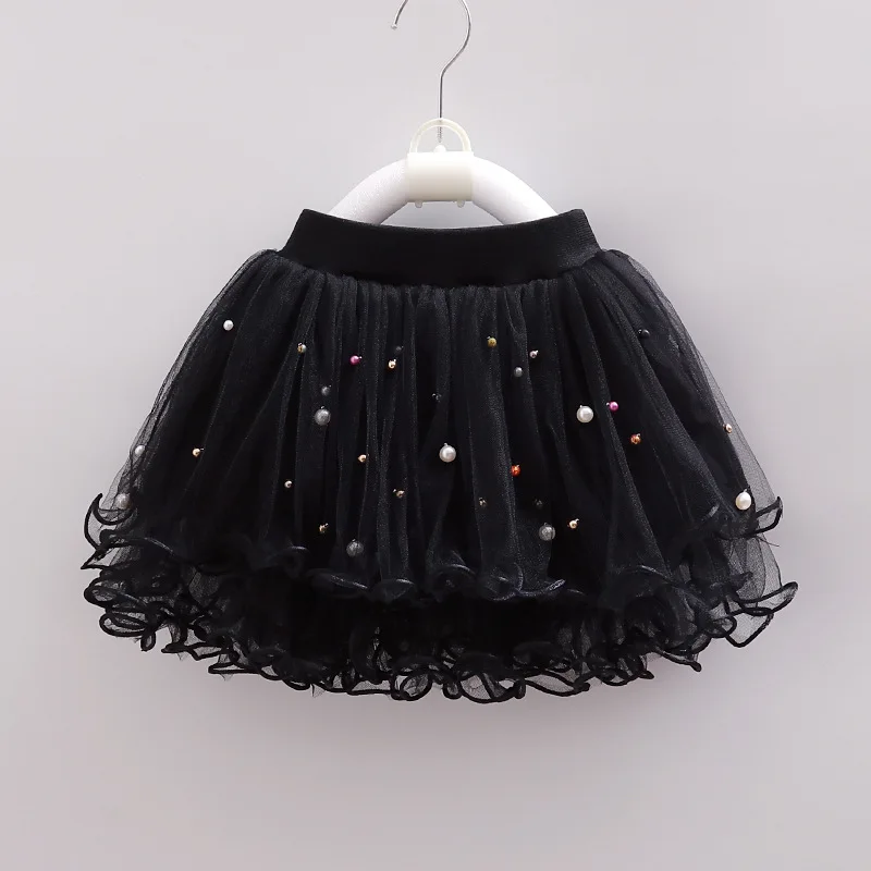 

Spring Versatile Children's Short Skirts Girls' Mesh Skirts Beaded Children's Skirts Fluffy Bottoming Skirts Four Seasons