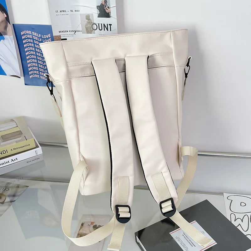 

Outdoor Leisure Simple Backpack 2022 Korean Ins Style Backpack Students Backpack Large Capacity Fashion Pu General Shopping Bag