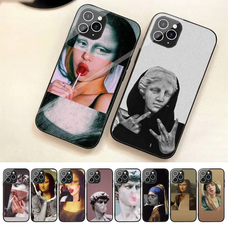 

Great Art Aesthetic David Mona Lisa Phone Case For Iphone 7 8 Plus X Xr Xs 11 12 13 Se2020 Mini 14 Pro Max Tempered Glass Fundas