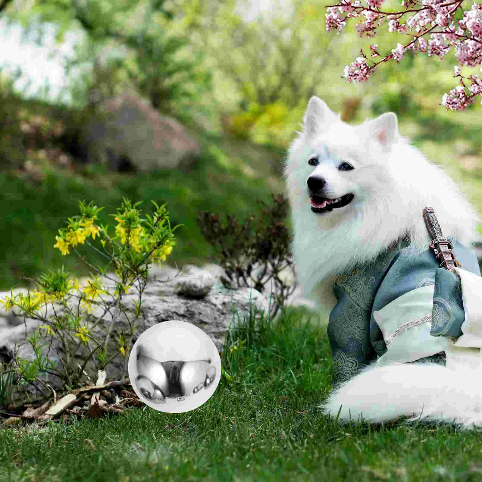 10 шт. автоматический садовый зеркальный шар из нержавеющей стали солнечные