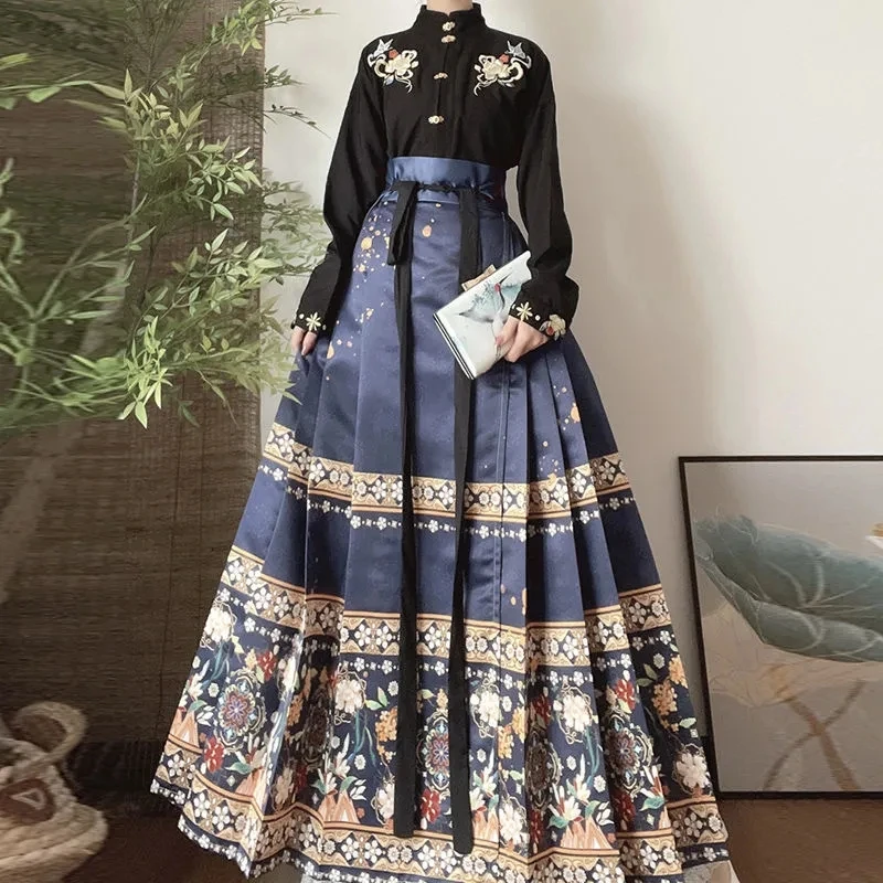 Кардиган ханьфу в стиле современной династии Мин костюм с юбкой китайском