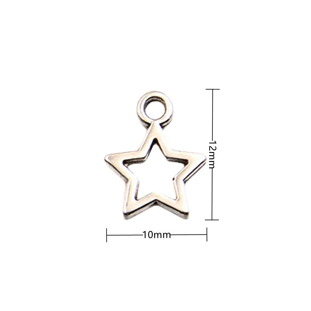 50 шт. Амулеты с полыми звездами Геометрическая подвеска в виде пентаграммы для