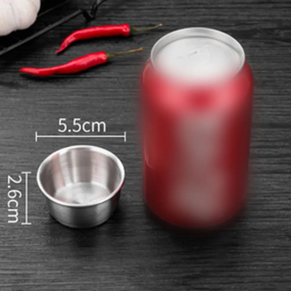 

Korean Stainless Steel Small Sauce Cup Seasoning Spice Dishes Ketchup Hot Pot Dipping Bowl Saucer Tableware Kitchen Supplies