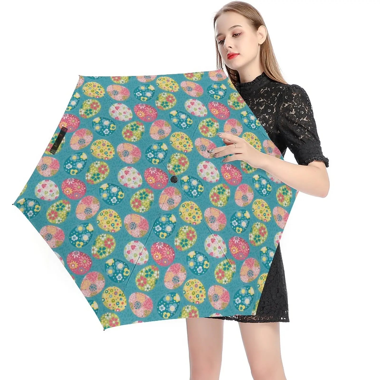 

Зонт с принтом в виде яиц, 5 сложений, 6 ребер