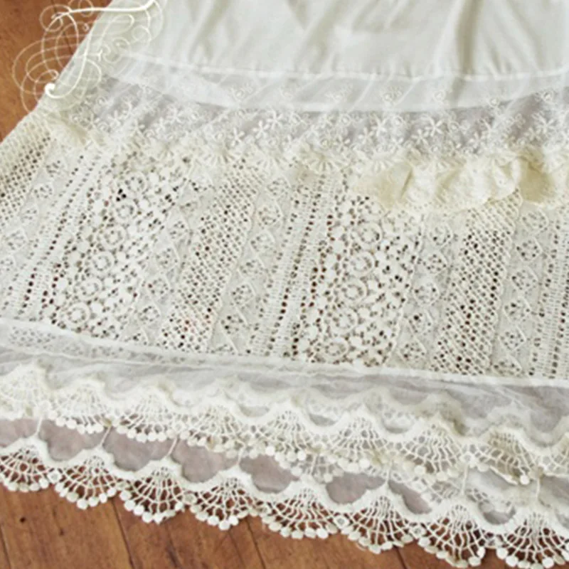 Японское милое кружевное платье в стиле девушки Мори многослойное хлопковое