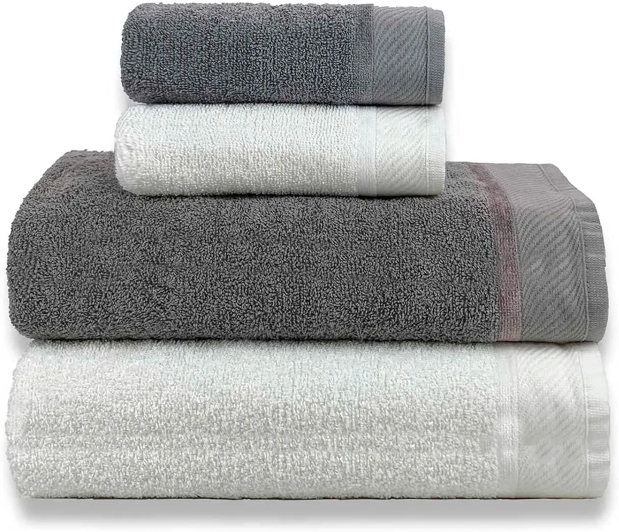 

car wash Set Giant Thick Towels 4 Pieces Luxury - Canada (Gris + White) Microfiber Towels Bathroom Hotel Bath Towels For Thicken