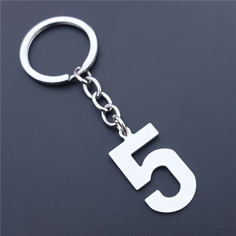 Arabic Numerals Keyring Stainless Steel Figure Keychain  0 1 2 3 4 5 6 7 8 9 Lucky Number Hangtag Marker for Key and Room images - 6