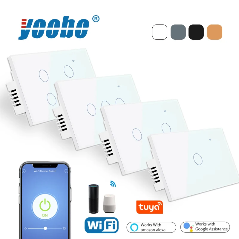 

US Zigbee Wifi Wall Touch Switch Tempered Glass Panel Fireproof PC Shell AC100-240V Controller With Alexa Google Home Light led
