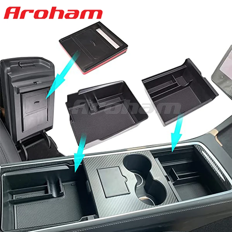 

Aroham 3 шт. органайзер для центральной консоли лоток скрытый ящик для хранения ящика из АБС-пластика для Tesla модель 3 модель Y 2021 2022 2023
