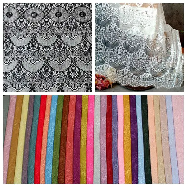 

150cm wide 3m Long Eyelash Lace Mesh Fabric Wedding Dress Background Decorative Tablecloth Fabric