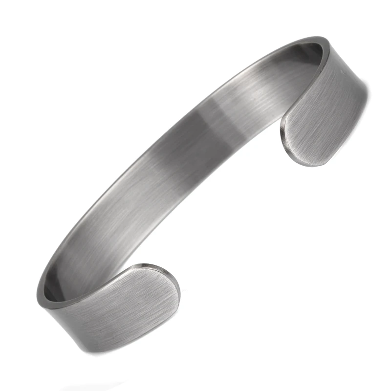 Simple Titanium Steel 3500 Gauss Magnetic Bangles Men Health Arthritis Adjustable Magnets Cuff Bracelet Energy Unisex Jewelry images - 6