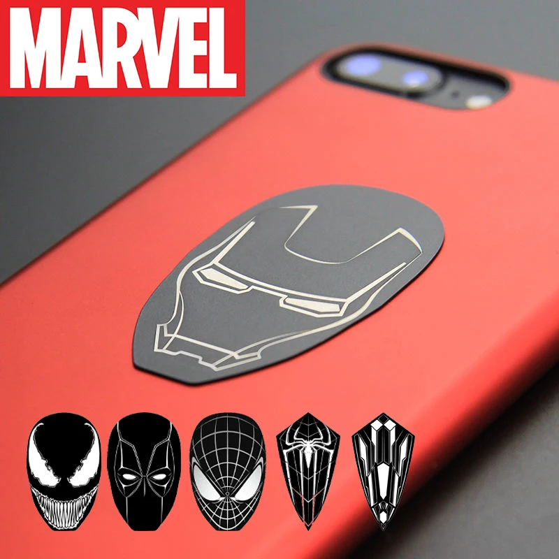 Disney Marvel Iron Man For Magnetic Car Phone Holder Iron Sheet Sticker Disk For Magnet Tablet Desk Phone Car Stand Mount Round