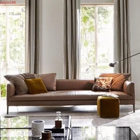 loveseat sofa italian minimalist home furniture leather top three people light luxury nordic small and medium sized living