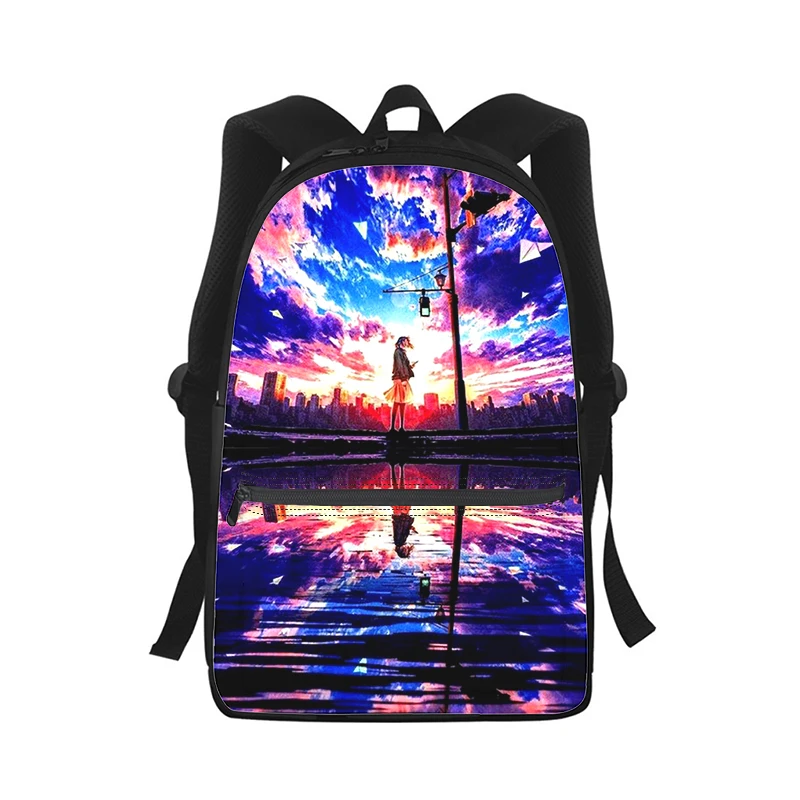 Art Anime Landscape illustration Men Women Backpack 3D Print Fashion Student School Bag Laptop Backpack Kids Travel Shoulder Bag