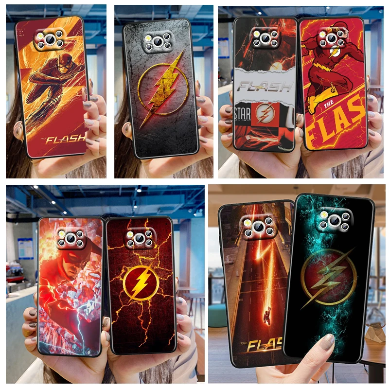 

Justice League The Flash Phone Case For Xiaomi Mi Poco X4 X3 X2 NFC F4 F3 F2 GT M5 M5s M4 M3 Pro C40 C3 5G Black Funda Cover