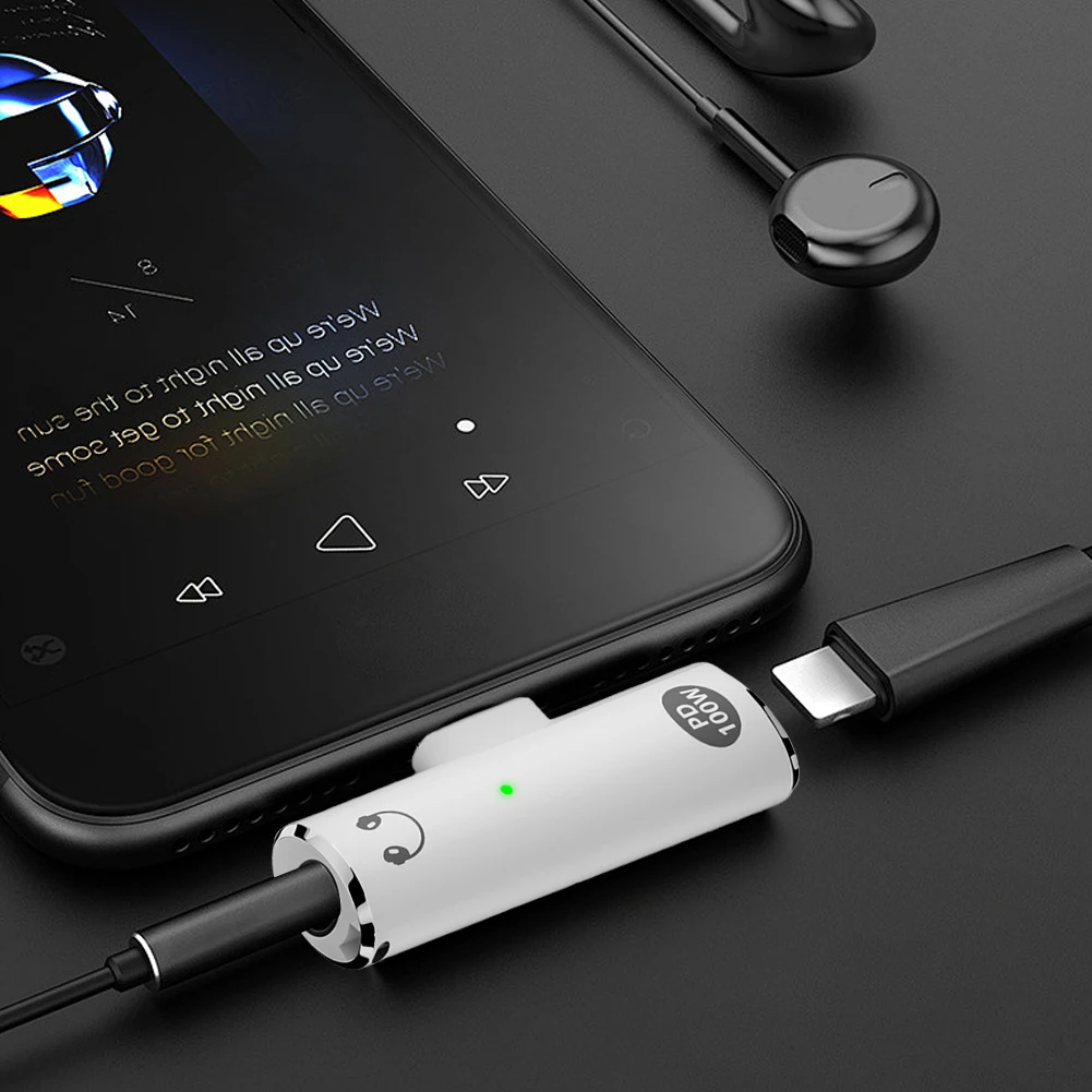 2-в-1 USB-адаптер типа C на 3 5 мм для наушников и зарядного устройства PD 100 Вт Аудио