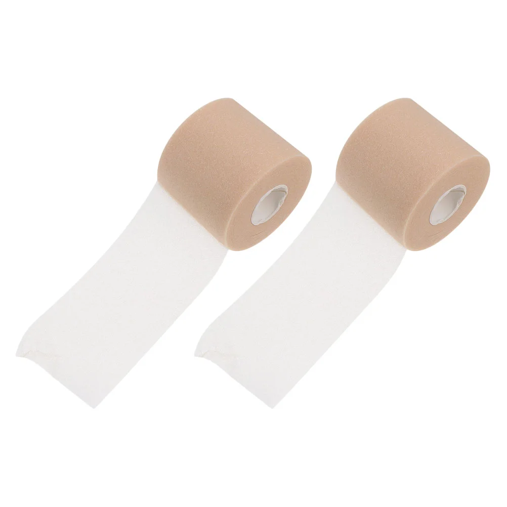 

2 Rolls Athletic Pre Wrap Tape Flexible Skin Tape Breathable Nose Tape Self Adhesive Gauze Tape for Hair Ankle Wrists Knees