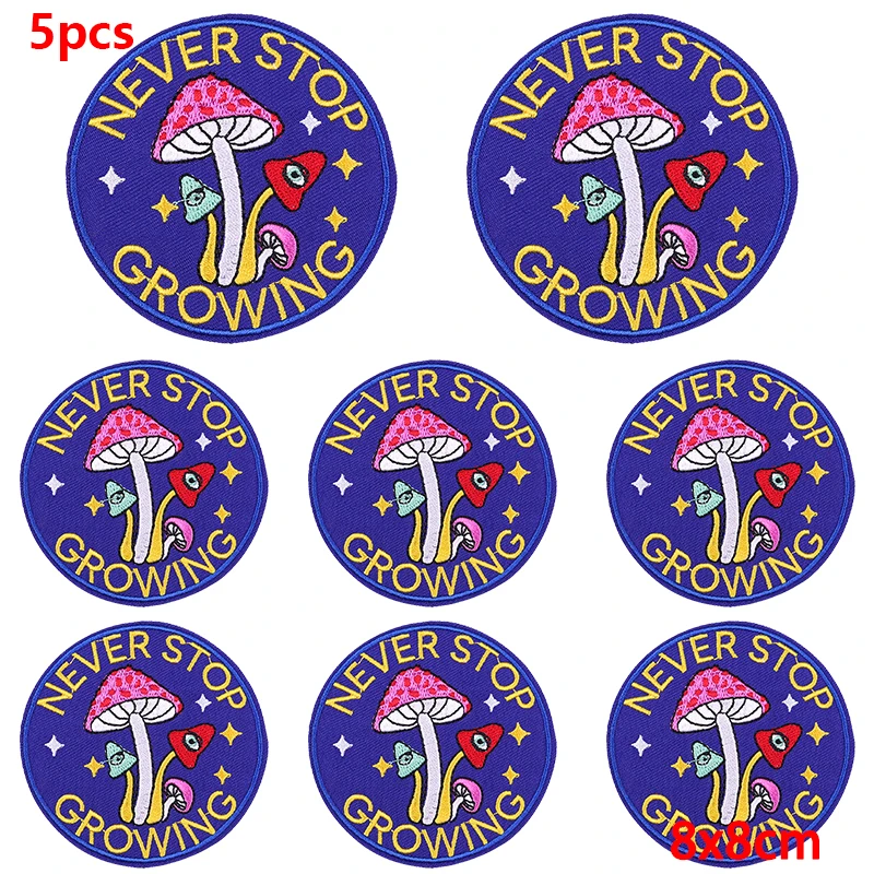 5 шт./лот нашивка с рисунком гриба уличная вышивка железные нашивки для одежды