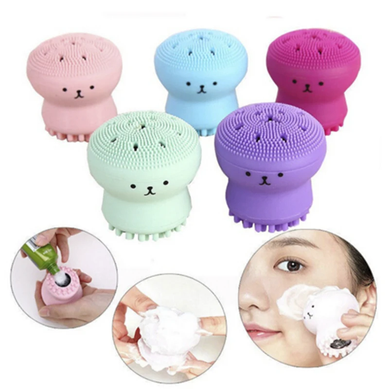 

Silicone Octopus Shape Face Cleansing Brush Deep Pore Exfoliating Blackhead Face Scrub Washing Brush Makeup Tool