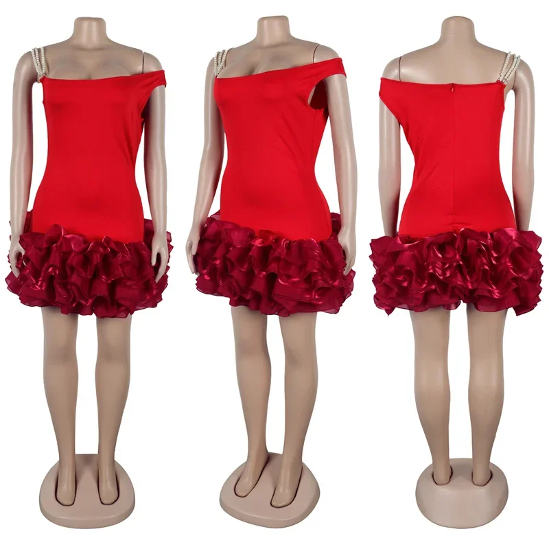 Новинка 2024 летнее облегающее пикантное мини-платье на одно плечо без рукавов