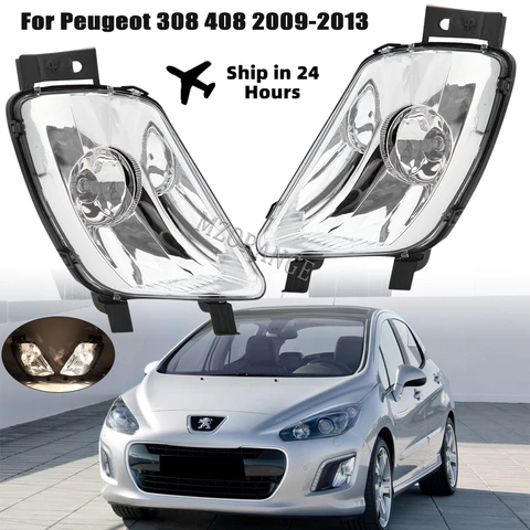 Передняя противотуманная фара для Peugeot 308 408 2009 2010 2011 2012 2013 с лампами 9670528380 9670528280 автомобильные аксессуары инструменты