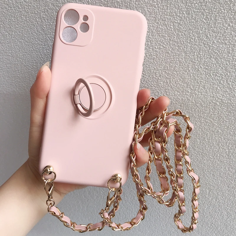 Кожаный ремешок с кольцом-держателем для Samsung Galaxy S24 S23 S21 S22 Ultra S20 FE S10 Note 20 10 Plus