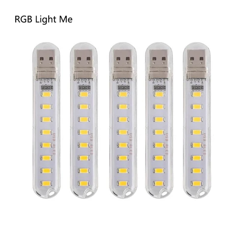 5Pcs/Set Portable Mini Book Lights USB Plug LED Night Light for Laptop Keyboard Lighting Reading Desk Lamps Power Bank Lampada