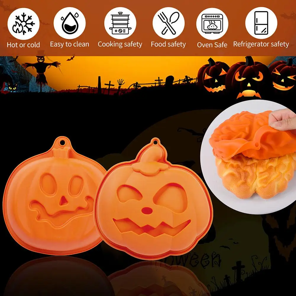 

DIY Cake Silicone Mold Harvest Halloween Pumpkin Mousse Candle Candy Pinecone Baking Mould Tool Tree Leaf Chocolate Soap Pu Q8W3