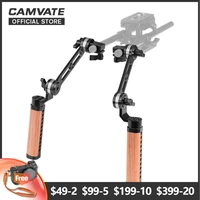 camvate 2pieces camera adjustable wooden handle grip with arri rosette m6 mounting thread 15mm single rod clamp extension arm