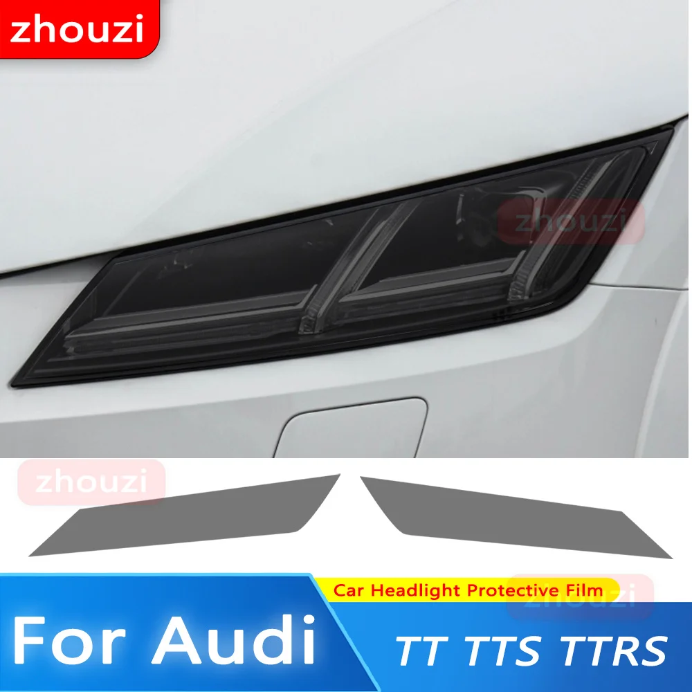 

2Pcs Car Headlight Protective Film Headlamp Transparent Black TPU Sticker For Audi TT TTS TTRS MK3 8S 2015-Present Accessories