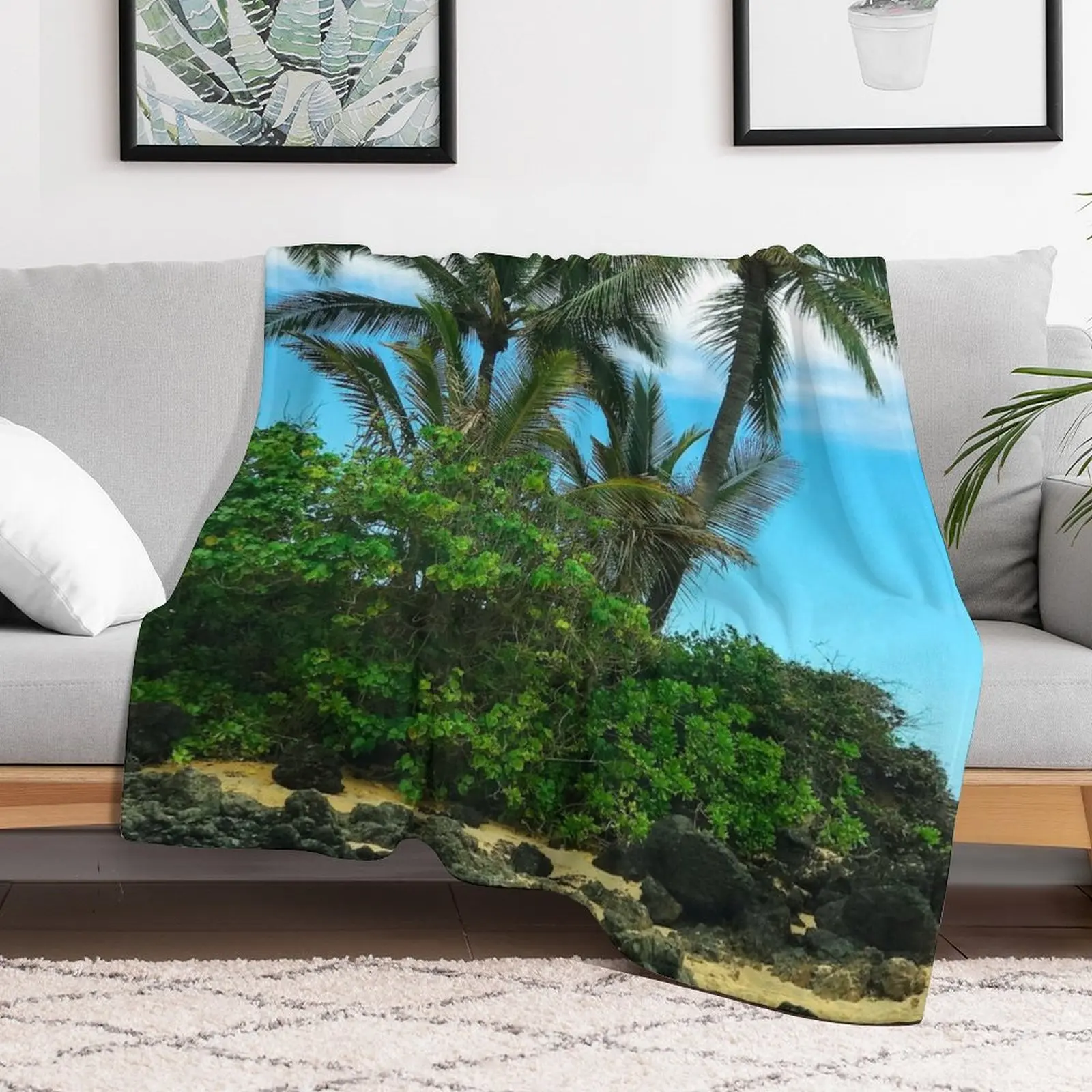 Тропический гавайский пляж в наследственном рай художественное фото одеяло