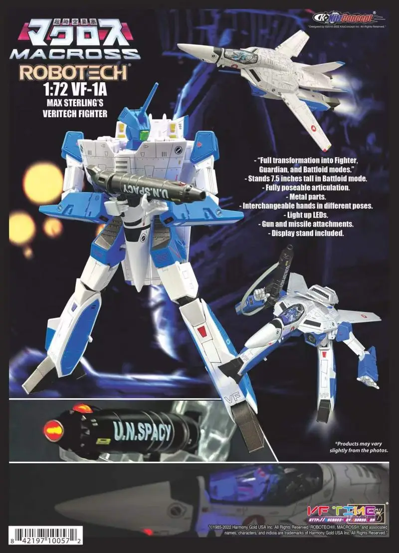 

Macross Robotech Transformation Anime Figure KC KitzConcept 1/72 VF-1A MAX 2.5 Upgrade Action Figures Toy Gift Collection Hobby
