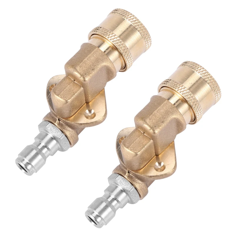 

2X Quick Connecting Pivoting Coupler For Pressure Washer Spray Nozzle, 4500 Psi, 1/4 Inch, Updated 90 Degree