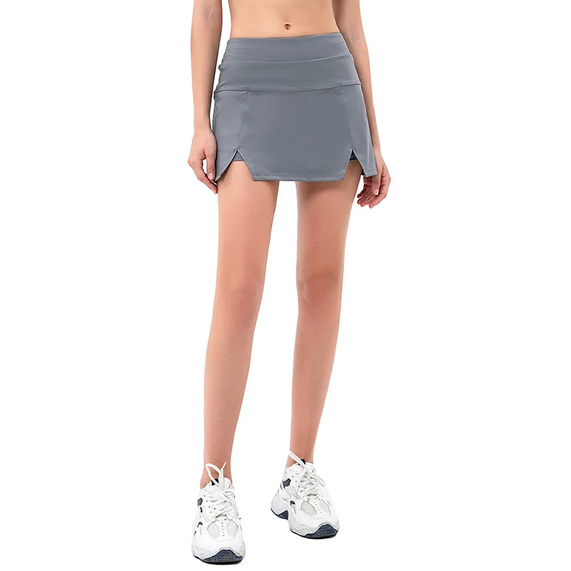 New Solid Color Women Sports Skirt Gym Yoga Golf Fitness Sexy Tennis Skirt Pocket Running Outdoor Casual Soft Breathable Comfort