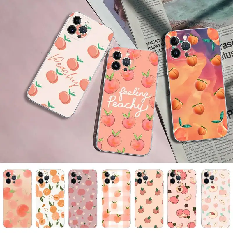 

Summer day Peache Phone Case For iPhone 14 11 12 13 Mini Pro XS Max Cover 6 7 8 Plus X XR SE 2020 Funda Shell