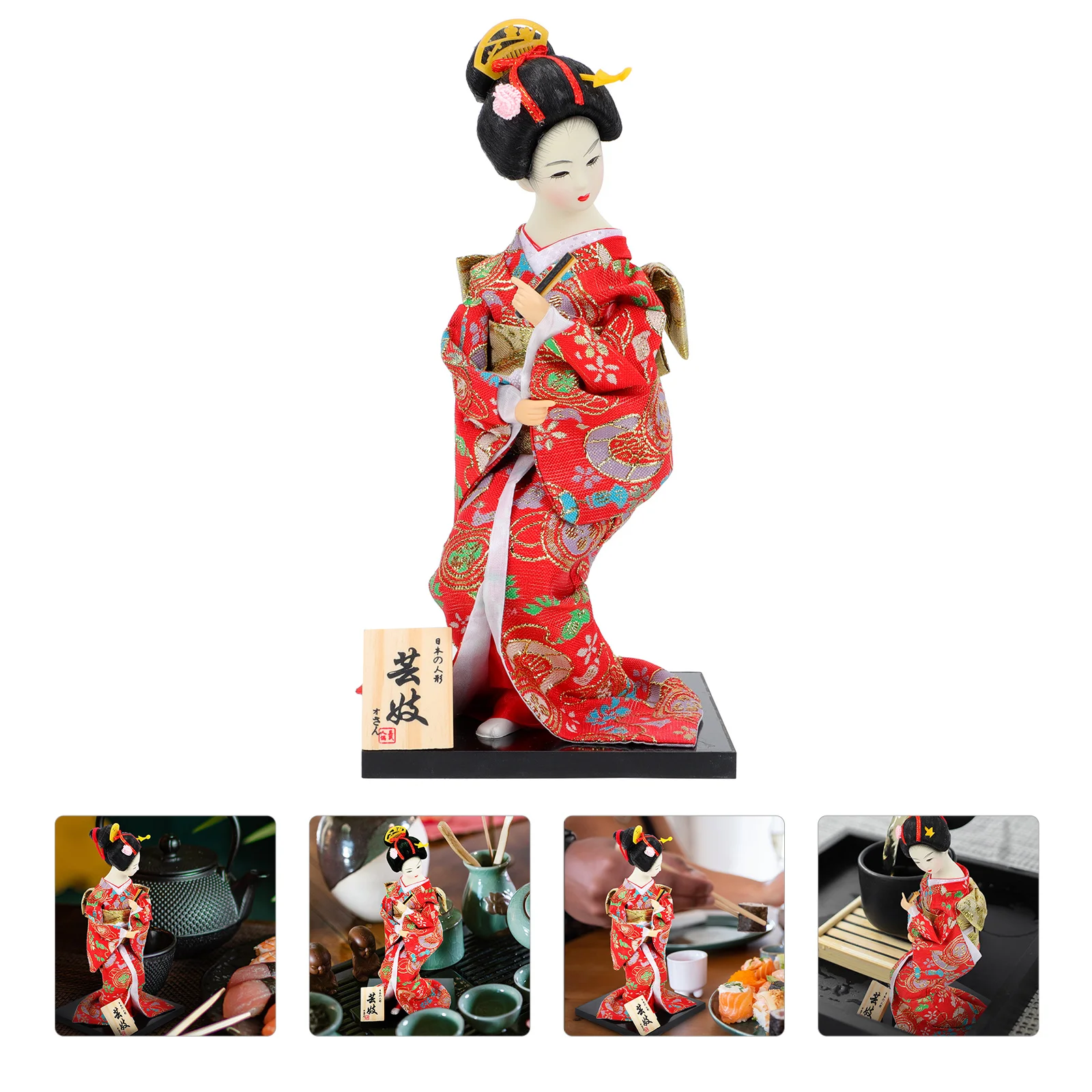 

Kimono Japanese Folk Crafts Puppet Tabletop Kabuki Decoration Plastic Geisha Artistic Desktop