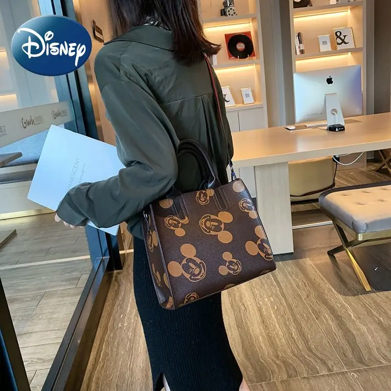 Disney Woman Bag Mickey Print Tote High Quality Luxury Large Capacity Versatile Single Shoulder Crossbody Bag