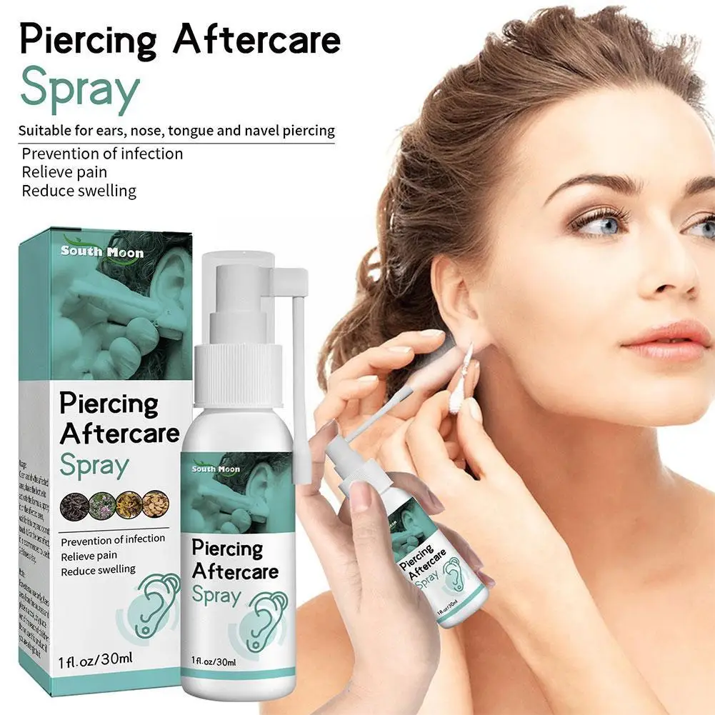 

Pierced Ear Cleaning Spray Herbal Fresh Mint Solution 30ml Cleaner Earrings Spray Pain Swelling Piercing Relief Hole Afterc G8C0