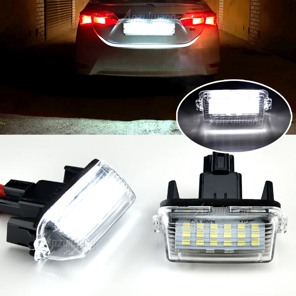 

Лампы для номерного знака автомобиля, лампы с белым номером для Toyota Corolla Camry Yaris Prius C Ractis Verso Vitz Avensis, 2 шт.