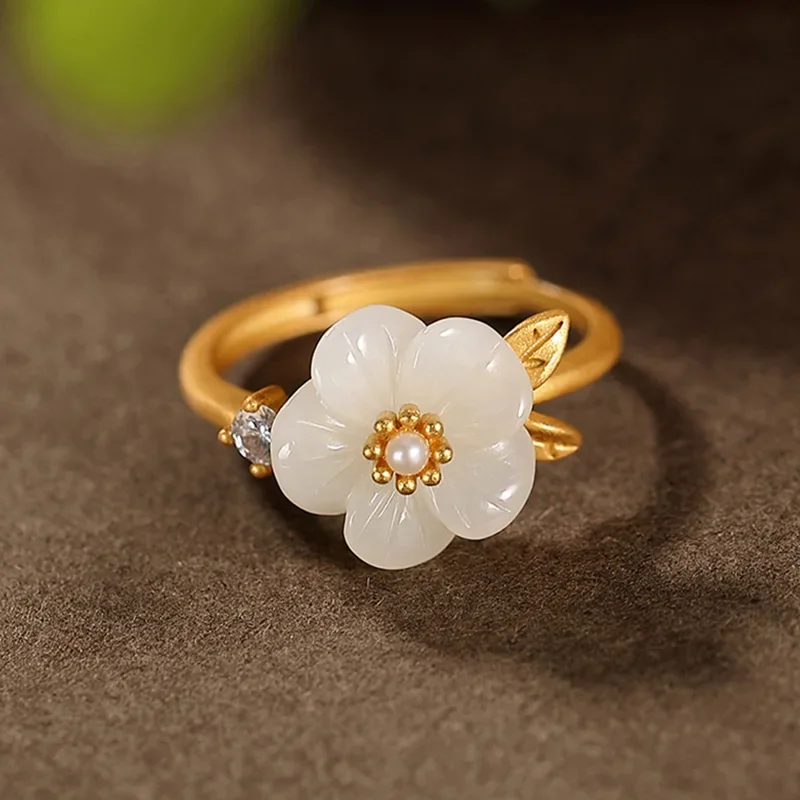 Новинка обручальные кольца с натуральным жемчугом в стиле горячий нефрит слива