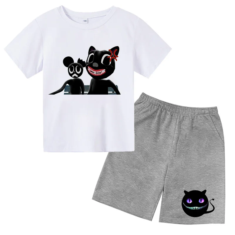 

huggy wuggy Clothing sets Video game cartoon black cat children's clothing for boy girls clothes huggy wuggy sets cartoon cat