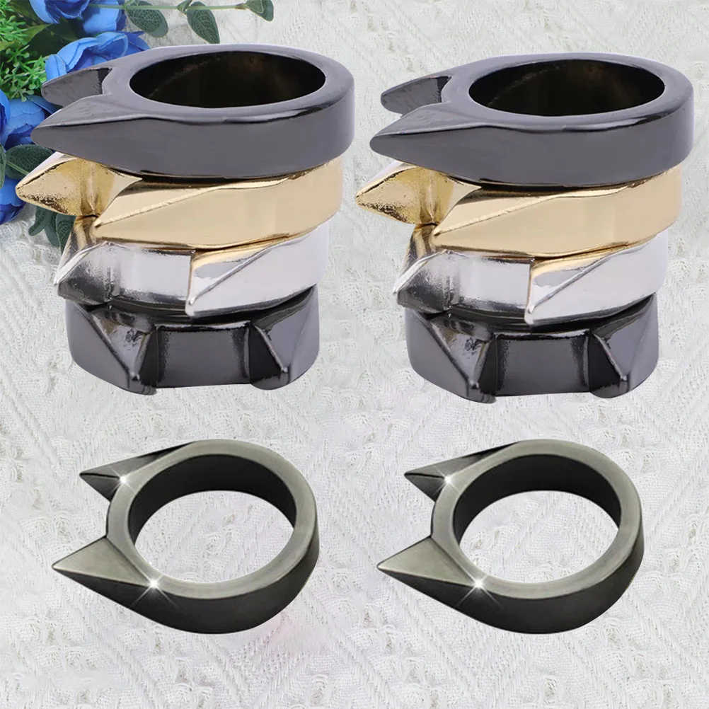 

10PCS Creative Window Breaker Durable Alloy Rings Self Defense Rings Cat Ears Rings for Outdoor Women